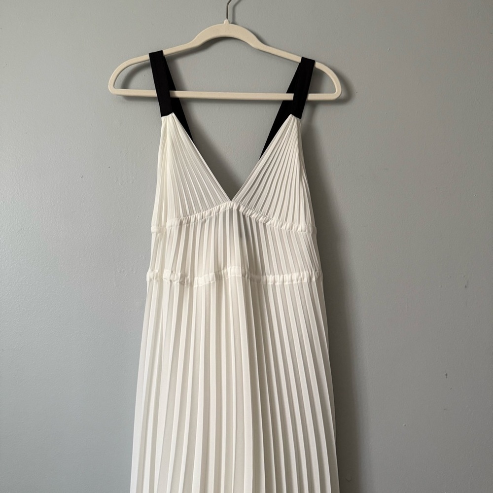 Proenza Schouler White Label Broomstick Pleated Tank Dress In Off White - Picture 4 of 11